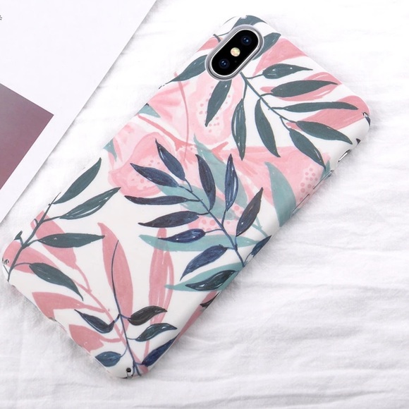 iPhone X, 7/8 Plus Hard Case Floral Leaf Pattern - Picture 3 of 5